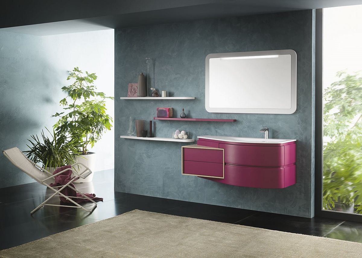 Custom finishes of Avantgarde allow you to add pops of vivacious color to your contemporary bathroom