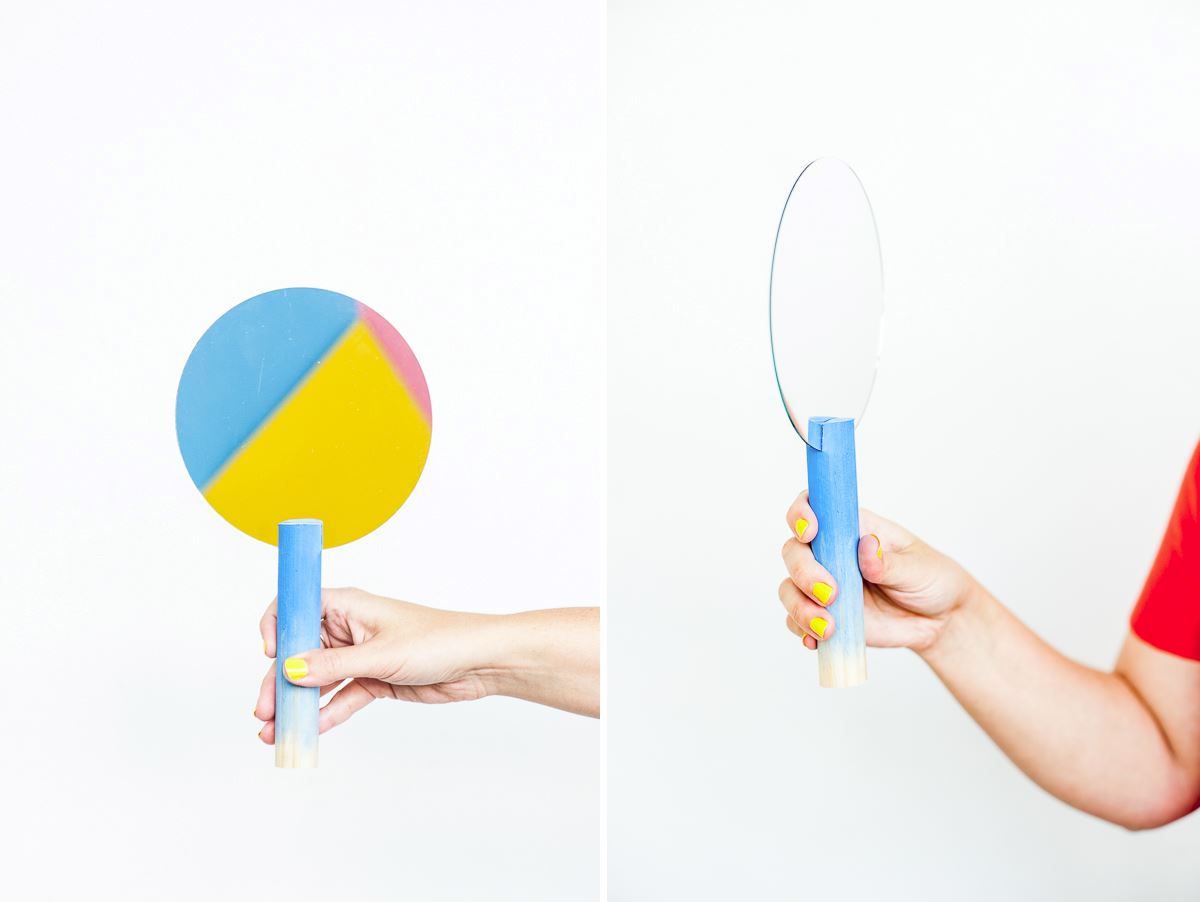 DIY geo hand mirror from Paper & Stitch