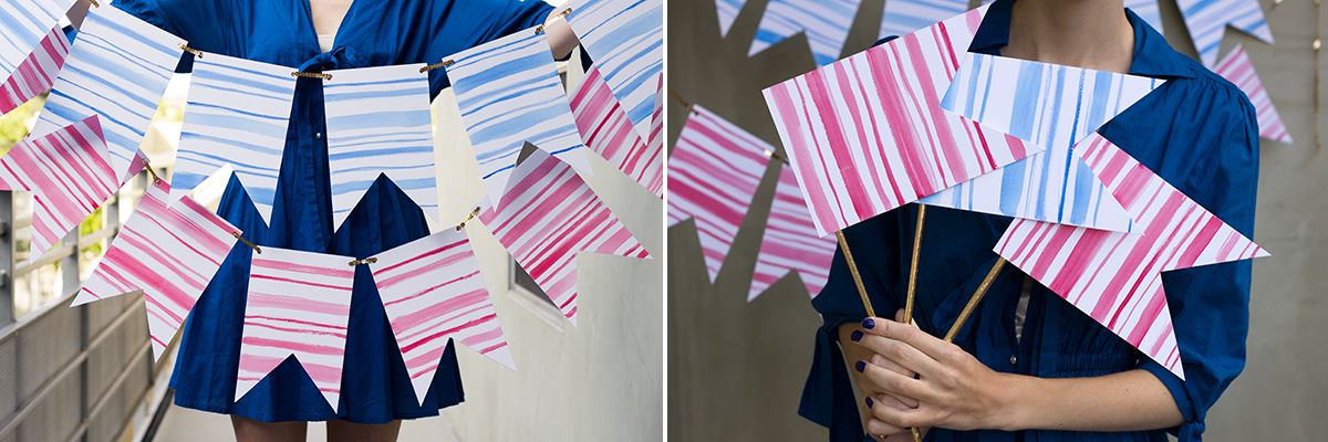DIY watercolor bunting from The Sweetest Occasion