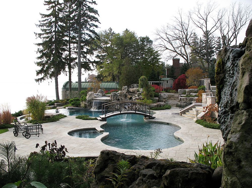 Design of the landscape and greenery usher in a subtle Japanese style to the poolscape