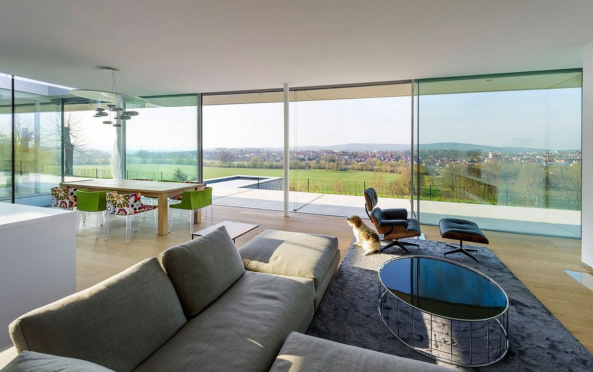 Eames lounger in the living room with stunning view