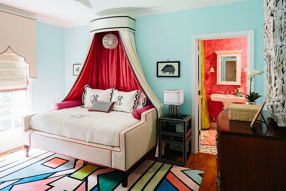 Elegant kids' room with a rug that complements the colors around it beautifully [From: Ben Finch of Finch Photo]