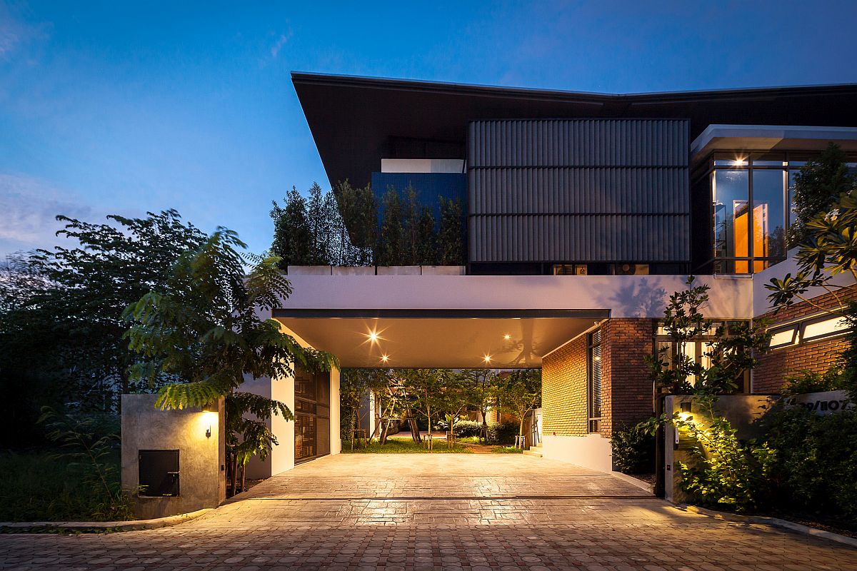 Entrance to the ingenious Two Houses in Nichada, Bangkok