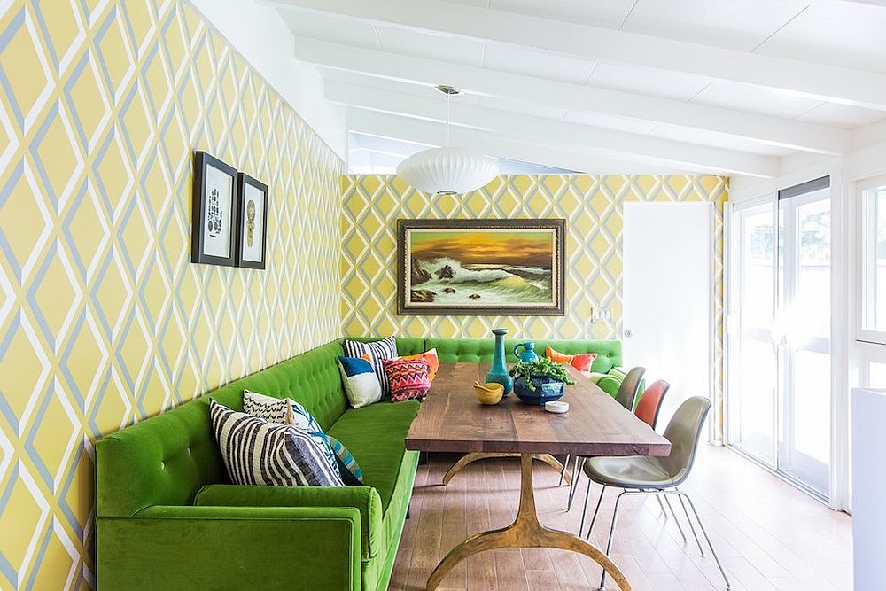 Great dining room idea for those who wish to tap into large, unused corner space! [Design: Mend]