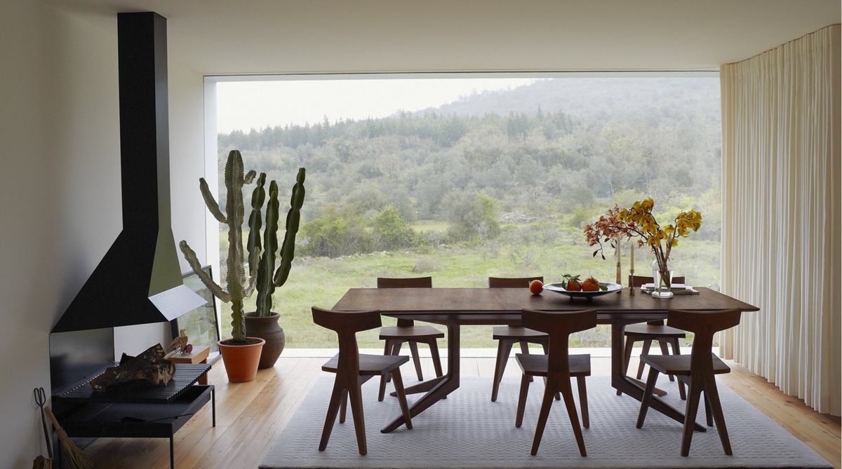 Light Extending Table and Fin Dining Chair