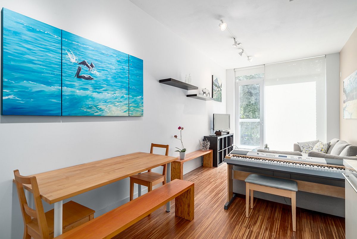 Living area of the Vancouver apartment with space-conscious design