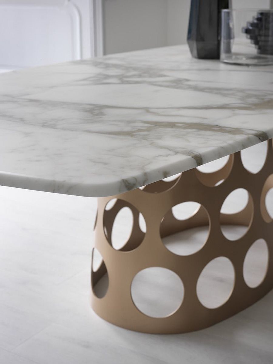 Marble top version of Jean is great for midcentury modern dining rooms