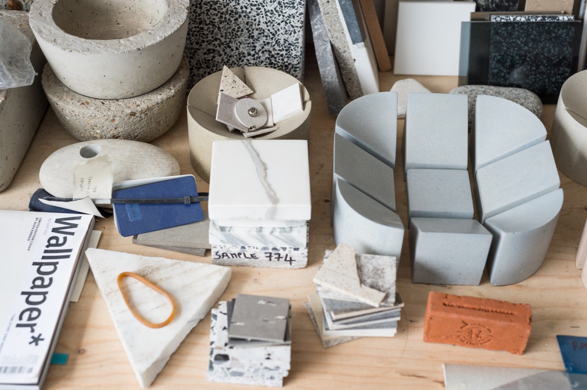 Materials in Philippe Malouin's studio. Photograph by Sebastian Böttcher via Freunde von Freunden.