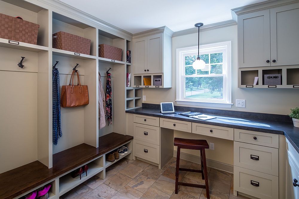 10 Versatile Mudrooms That Double As Home Workspaces