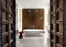 Oriental-wooden-doors-and-rich-walnut-wall-for-the-contemporary-bath-217x155