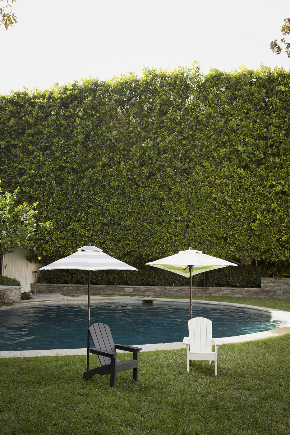 Outdoor lounge area with umbrellas