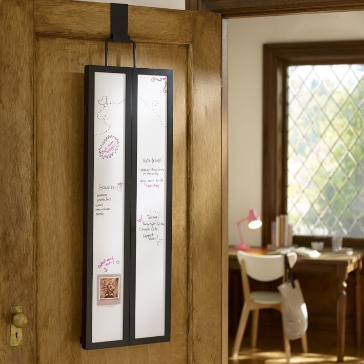 Over-the-door mirror and dry erase board