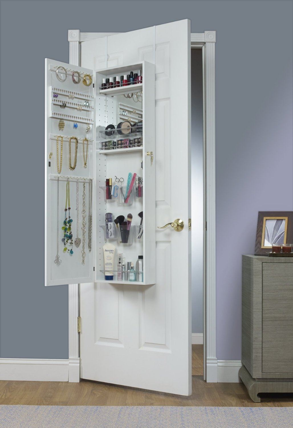 Over-the-door mirror and jewelry armoire from Mirrortek