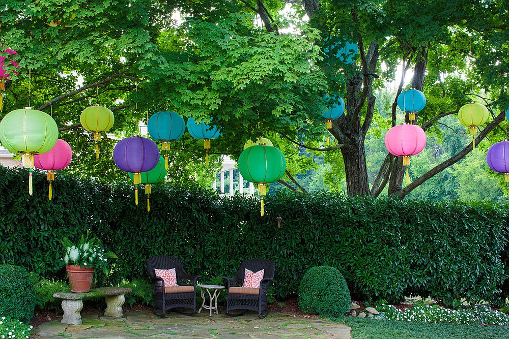 Paper lanterns add color and vivacious charm to the patio without costing a fortune [From: Finch Photo]