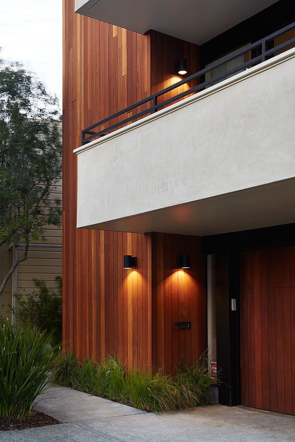 Plastered finish for the balconies gives the facade a fresh, contemporary look