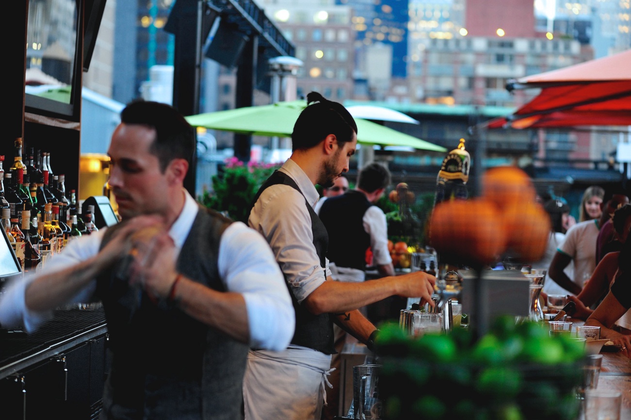 Bartending at the Roof at Park South.