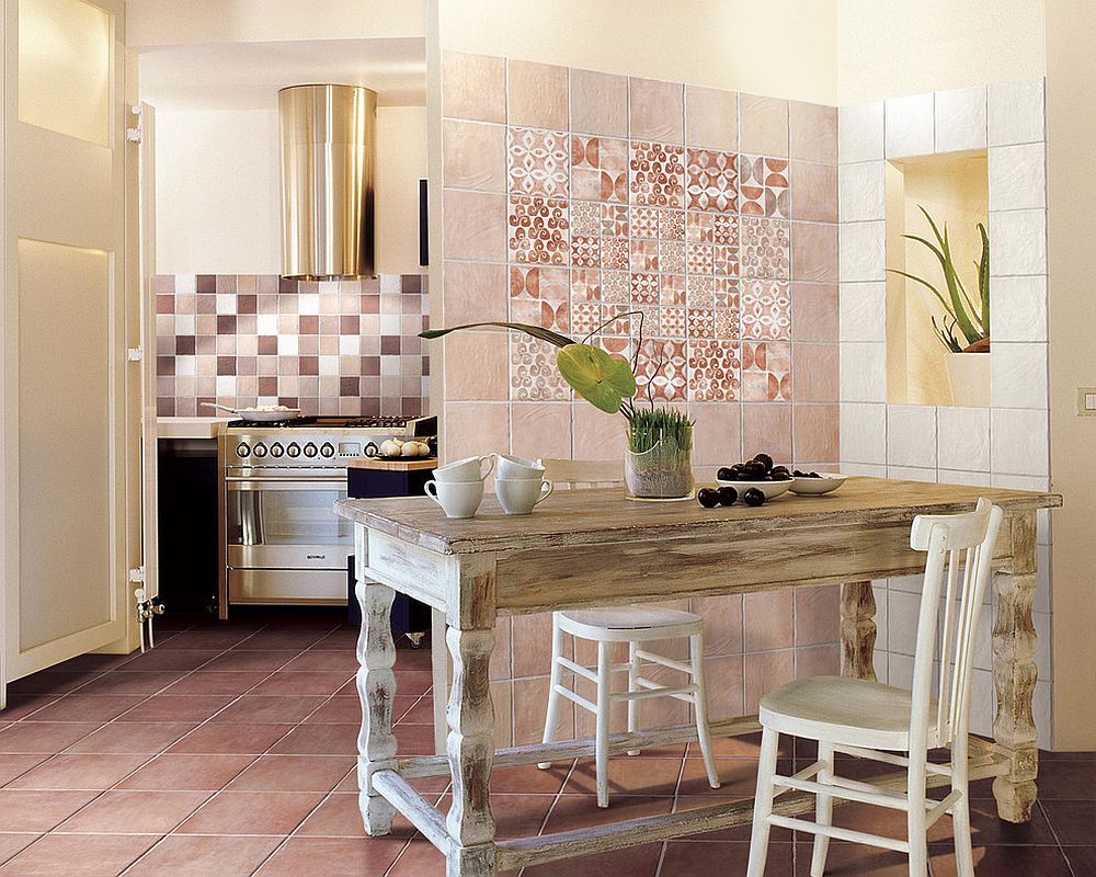 Section of patchwork tiles in the kitchen seems far less intimidating visually [From: Cir Tile]