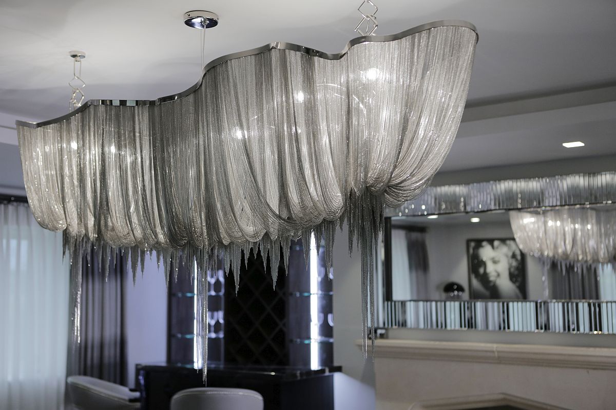 Silken and striking chandelier for the glamarous dining room