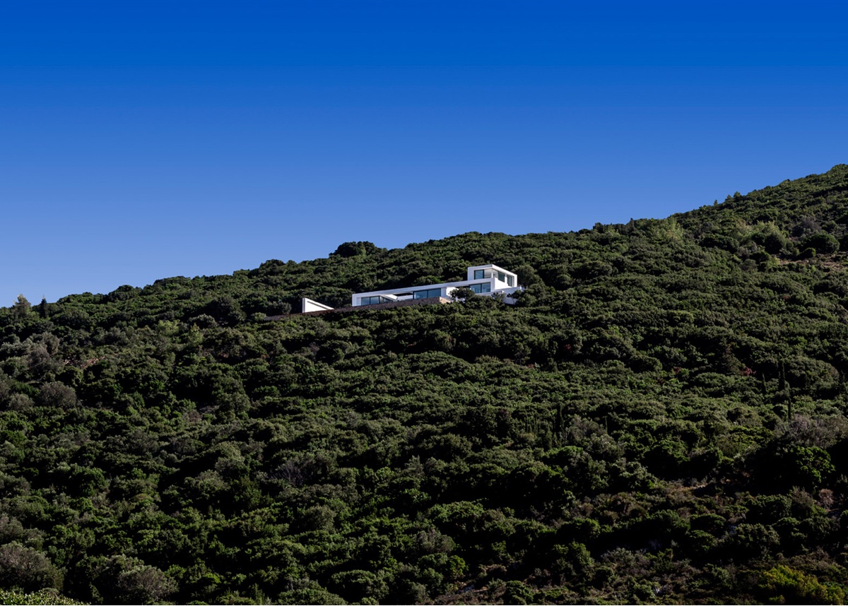 Silver House sitting high above the Greek island of Zakinthos coastline.