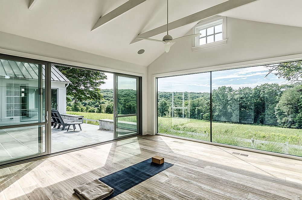 Sometimes all you need is an empty room with a yoga mat for a perfect meditation room [Design: Blansfield Builders]