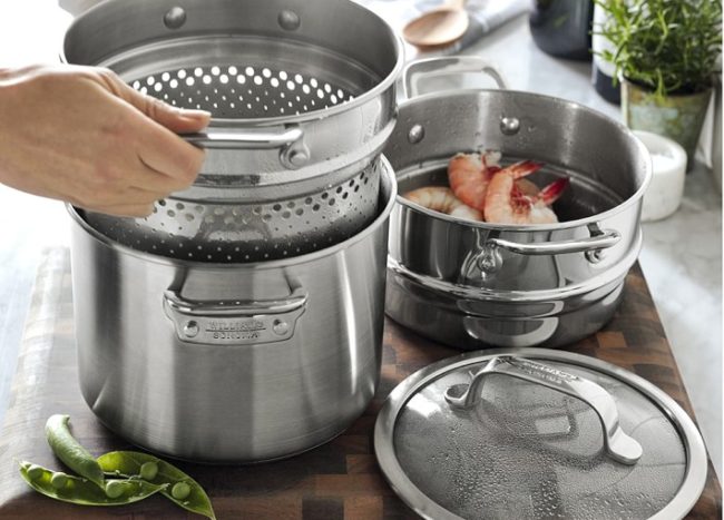 Stainless Steel Pots For The Modern Kitchen Decoist   Stainless Steel Multipot From Williams Sonoma 650x467 