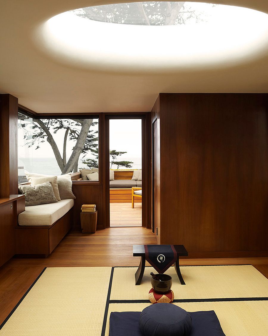 Stunning use of skylight for the Asian style Meditation room