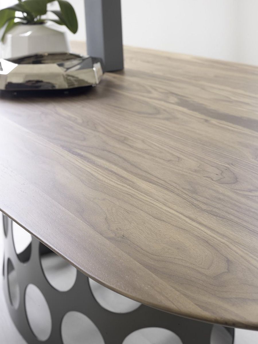 Stylish Jean table with canaletta walnut top