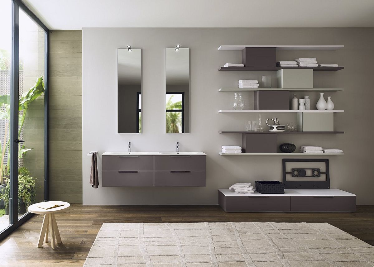 Stylish floating units offer ample storage space for all your bathroom essentials