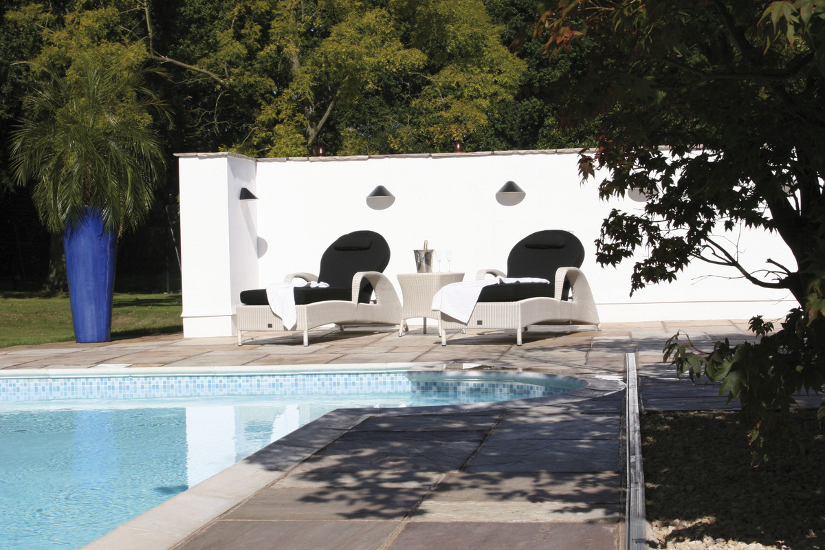 Sussex Sun Loungers with black upholstery