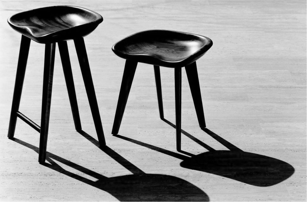 Designed in 2001, the BassamFellows Tractor Stools are an icon of contemporary design. Photo by Dan Tobin Smith courtesy of BassamFellows.