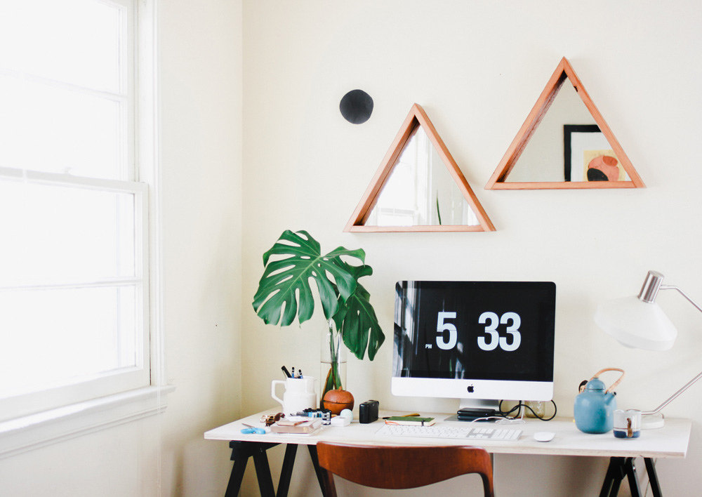 Triangle mirrors from Etsy shop Made For Each Other