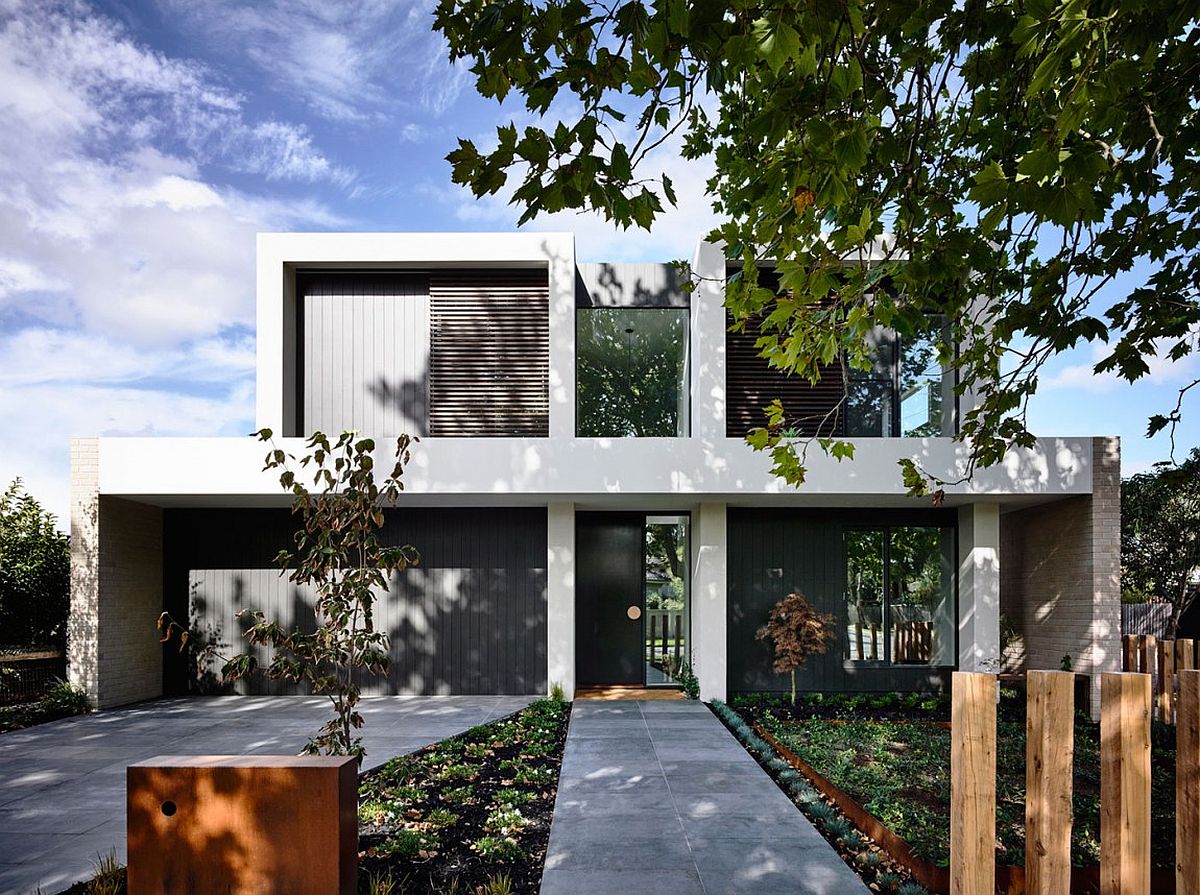 Two-story family house in Alphington with a distinct street facade