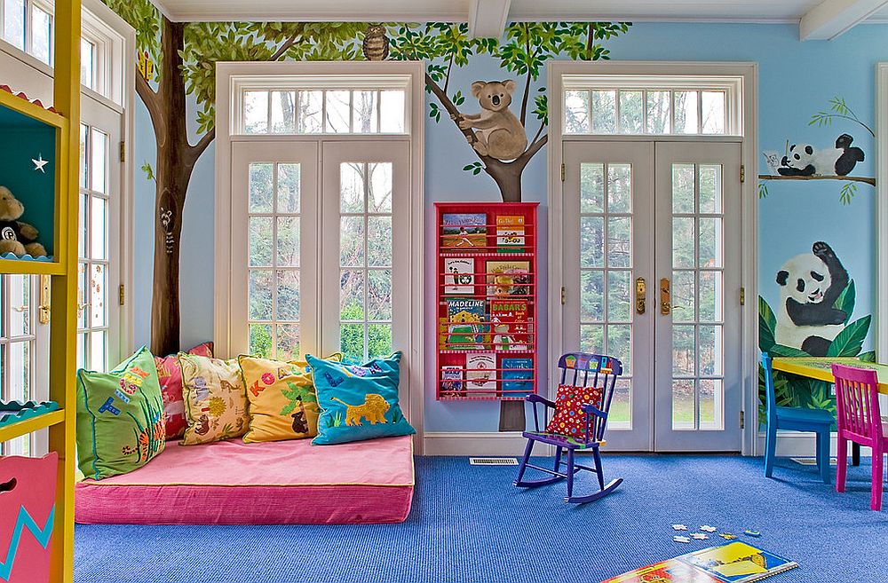 A large floor mat and some pillows is all you need to create a room within a room! [Design: Nashawtuc Architects]