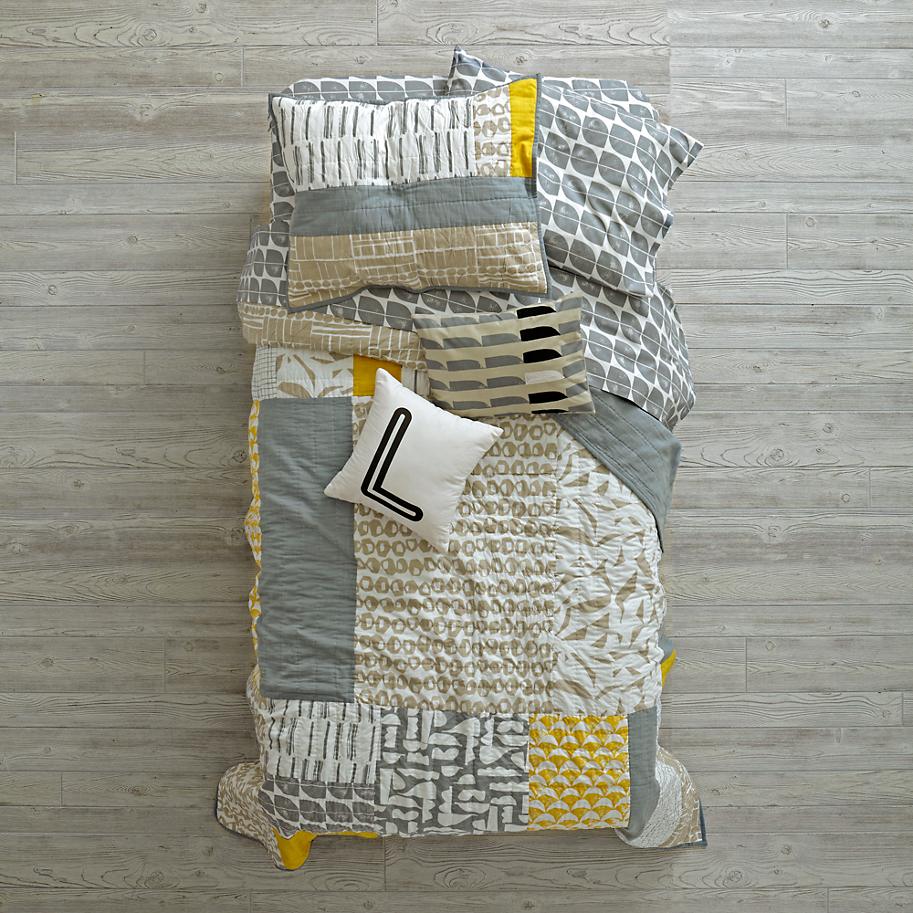 Abstract modern bedding from The Land of Nod