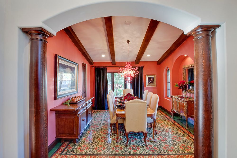 moroccan wallpaper dining room