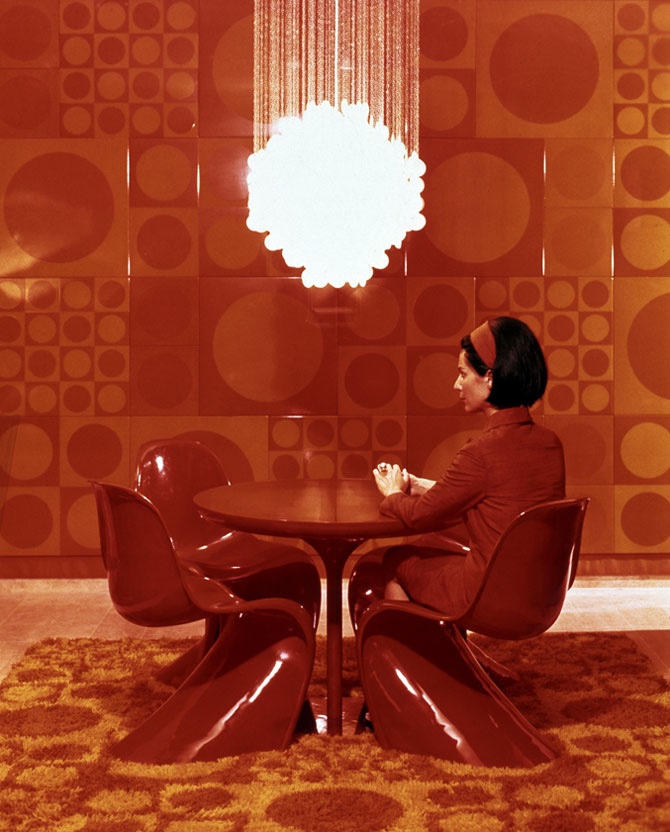 Classic Panton Chairs. Image © Louis Schnakenburg, Kopenhagen and courtesy of Verner Panton.