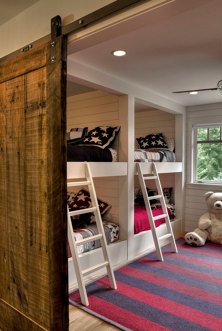 Combine modern elements with rustic style to create a cool kids' bedroom [Design: Lands End Development - Designers & Builders]