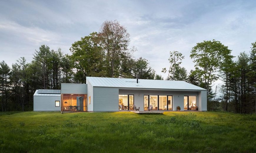 Solar-Powered Zero-Energy Home Surrounded by a Pine Forest