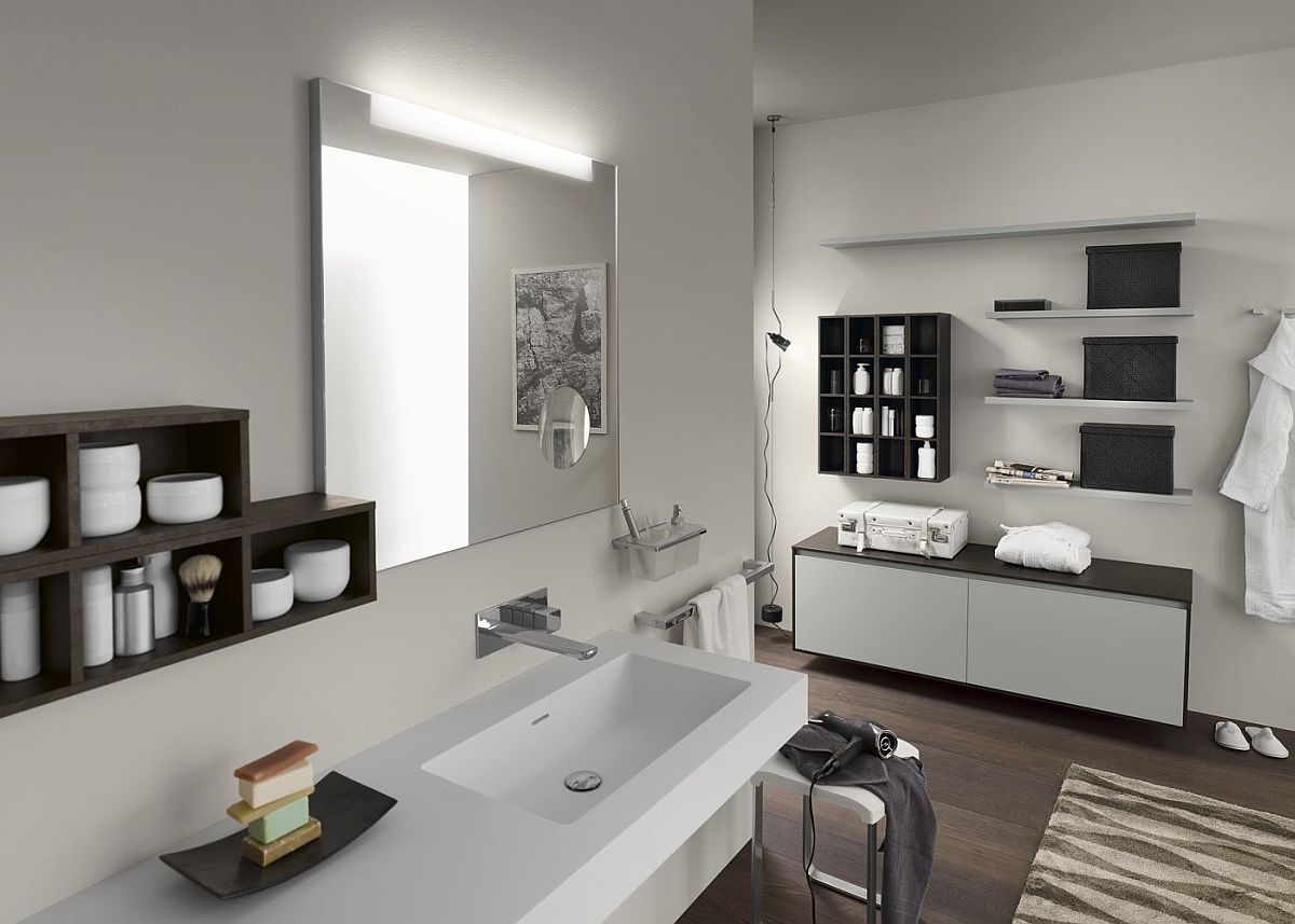 Craft a living bathroom with modern vanity and cabinets from Inda