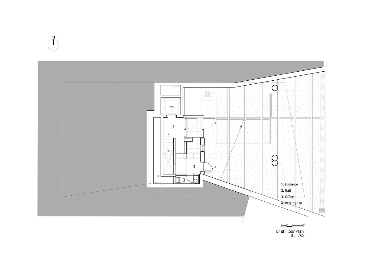 Floor plan of first level at Floating Vi