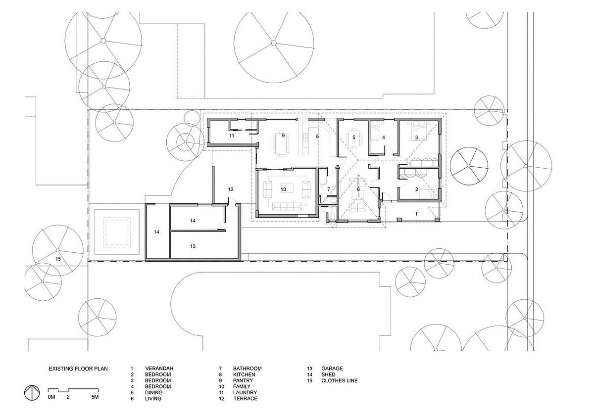 Floor plan of the Hoddle House in Australia before renovation