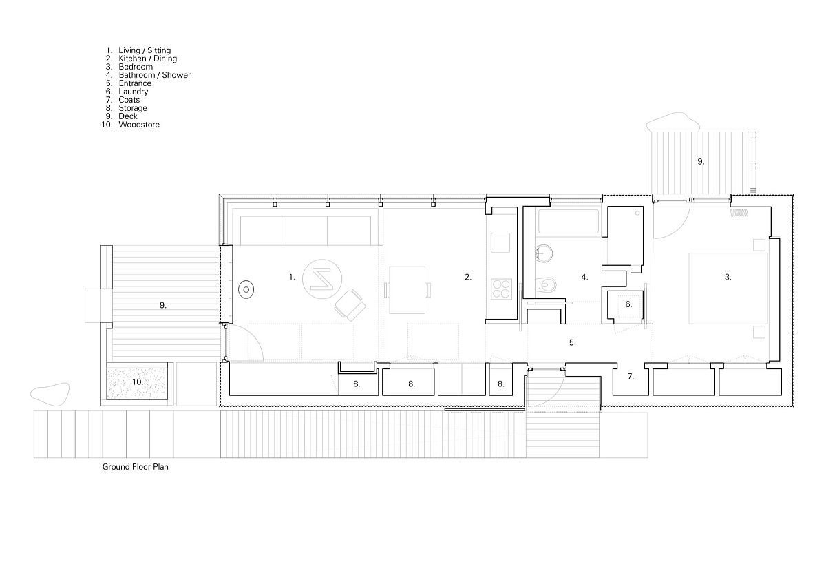 Floor plan of the modern Tinhouse on Isle of Skye