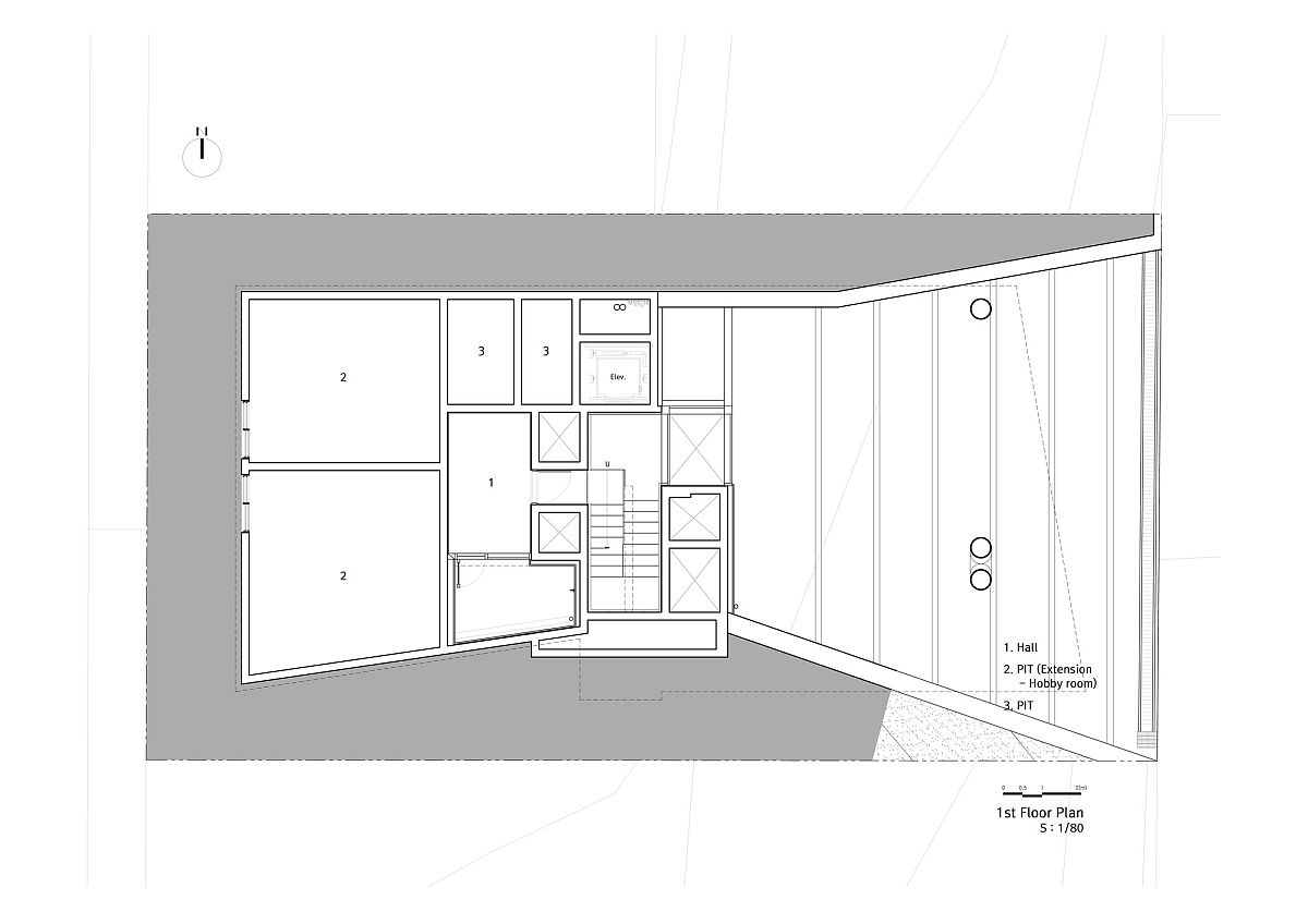 Floor Plan Of The Second Level Of Contemporary South Korean Home 