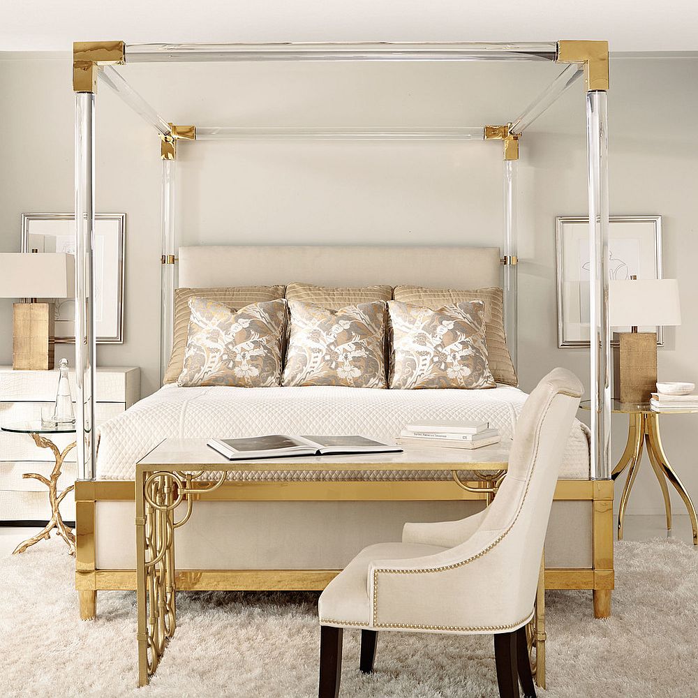 Go contemporary and sleek with your gold bedside tables