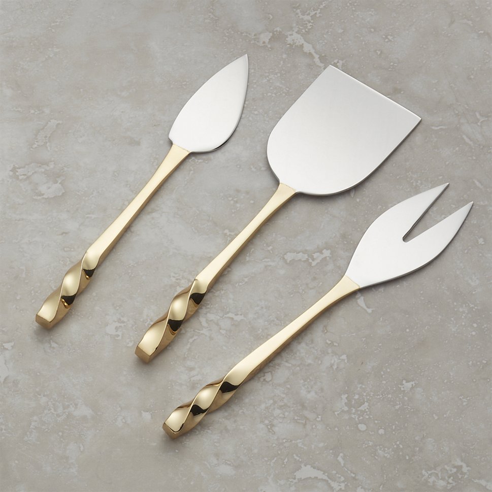 Gold cheese knives from Crate & Barrel