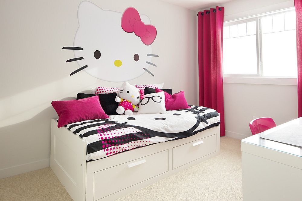 Hello Kitty bedroom idea that works well in teen and adult bedrooms as well [By: AMR Design]