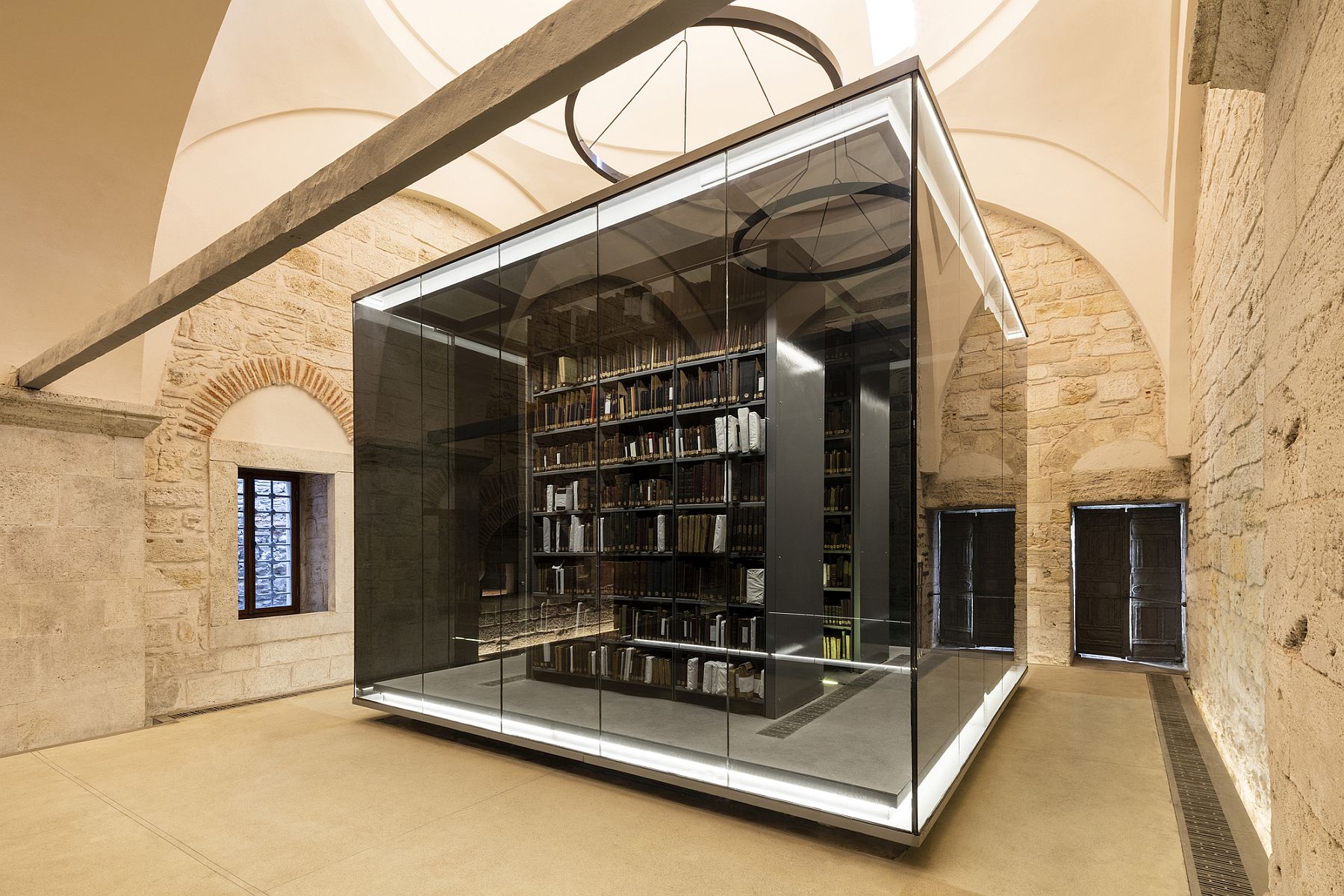 Illuminated glass boxes designed by Tabanlioglu Architects transform Istanbul's largest and oldest library