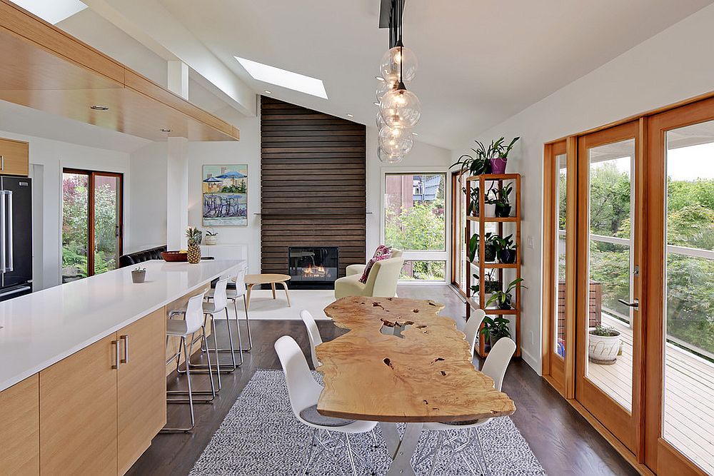 Kitchen and dining room combine to create a cozy family zone [Design: Mighty House Construction]