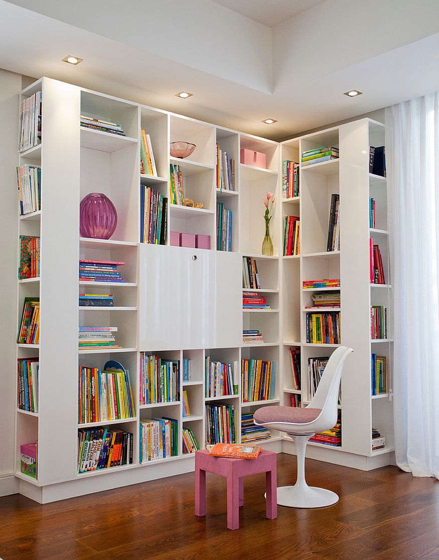 Large units like this can easily turn the corner into a great reading space for the little one