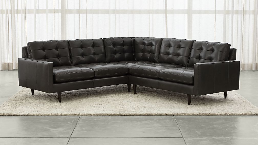 crate and barrel leather sectional sofa